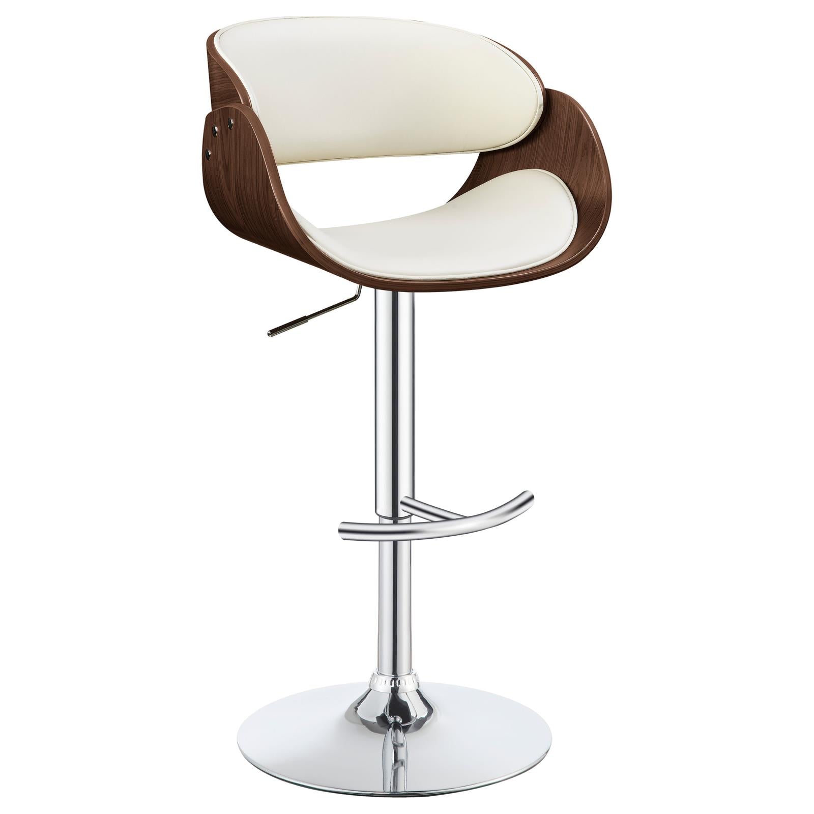 Dana Adjustable Bar Stool Ecru and Chrome image