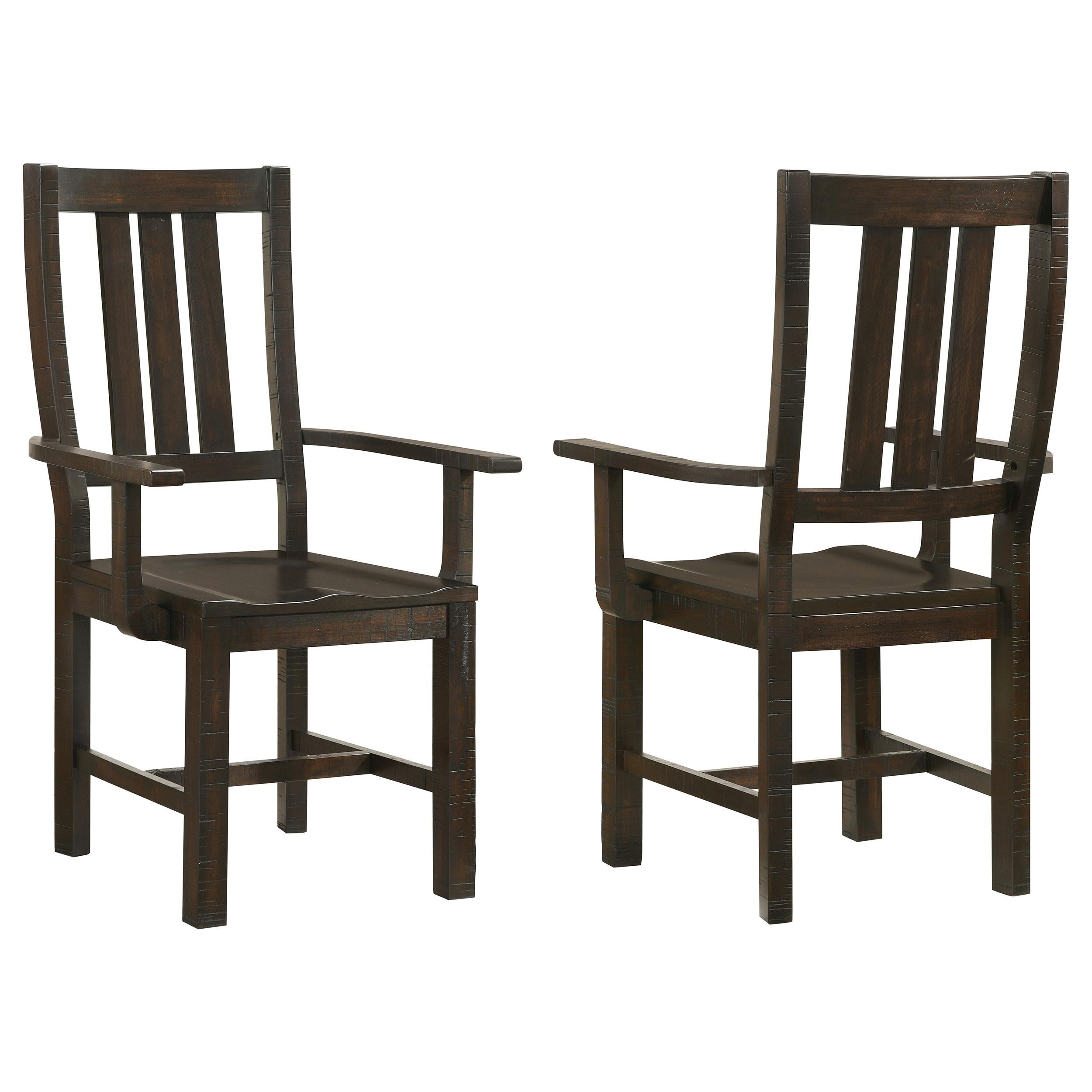 Calandra Slat Back Arm Chairs Vintage Java (Set of 2) image