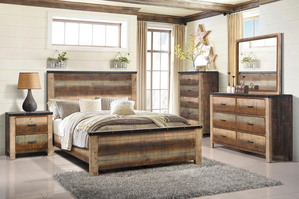 Sembene Bedroom Set Multicolor and Antique Multi image