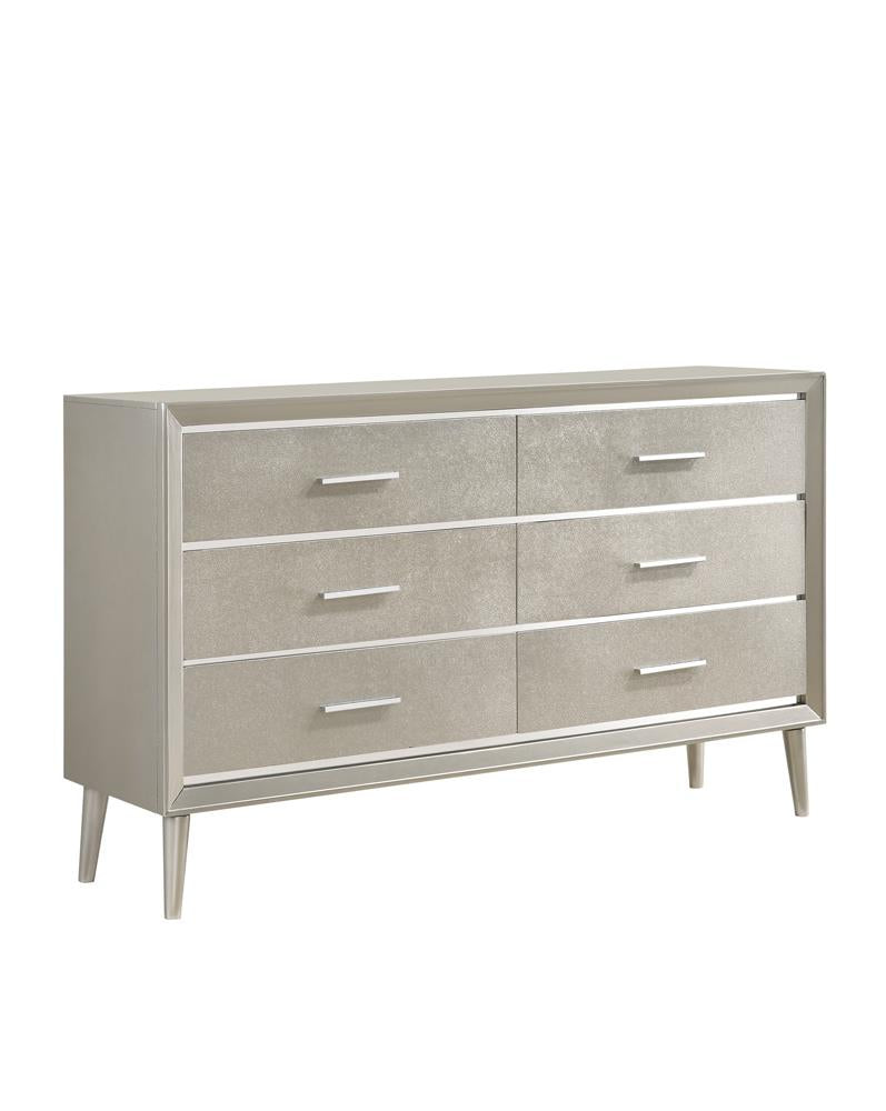 silver dresser Ramon 6-drawer Dresser Metallic Sterling