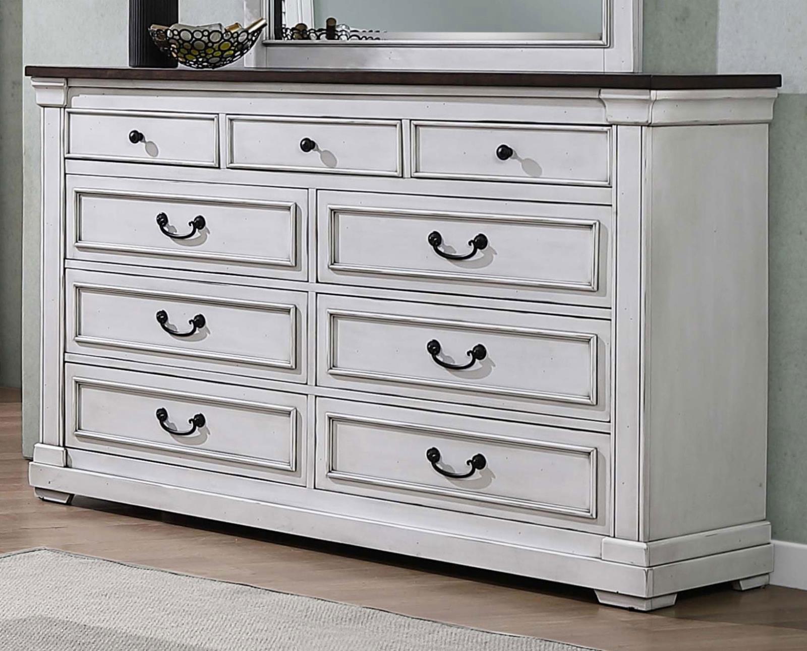 9 drawer dresser white Hillcrest 9-drawer Dresser Dark Rum and White