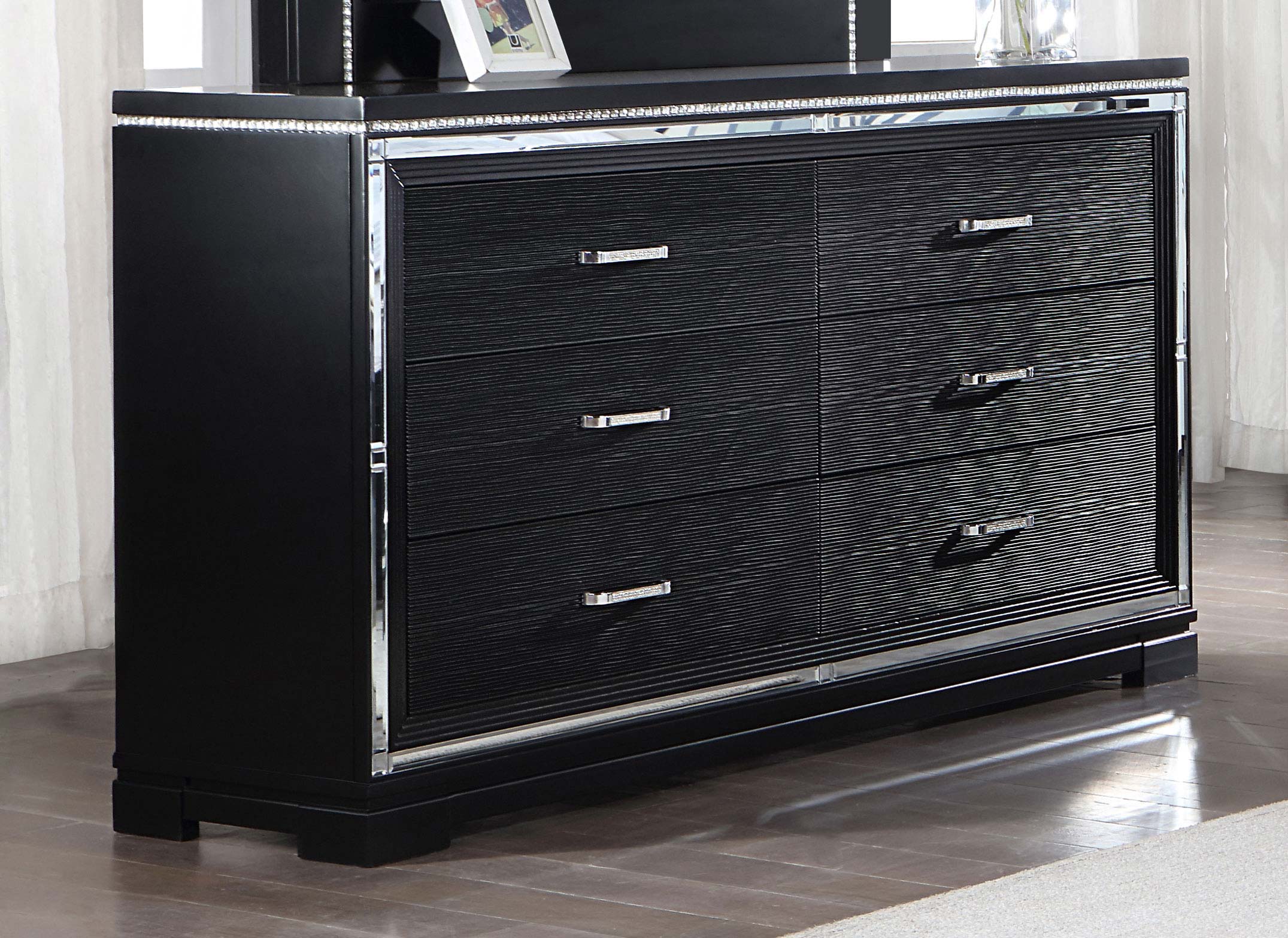 6 drawer silver dresser Castle Place Glam 6 Drawers Wooden Dresser, Silver