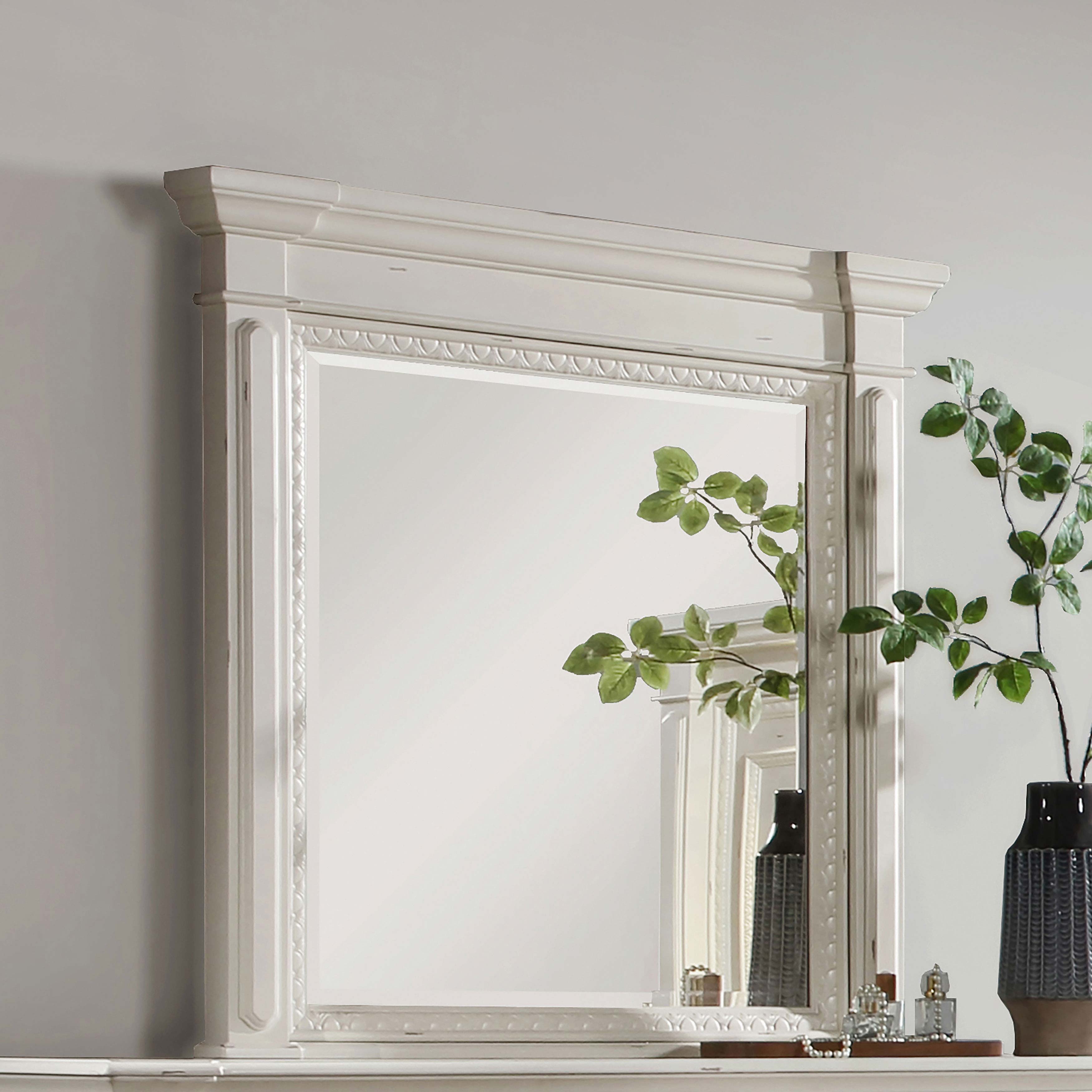 Evelyn Rectangular Dresser Mirror Antique White Evelyn Rectangular Dresser Mirror Antique White