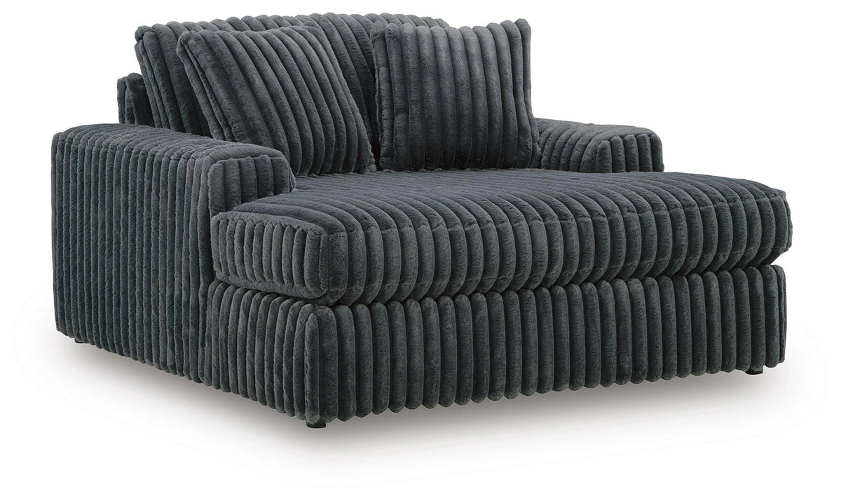Midnight-Madness Oversized Chaise - Gunmetal