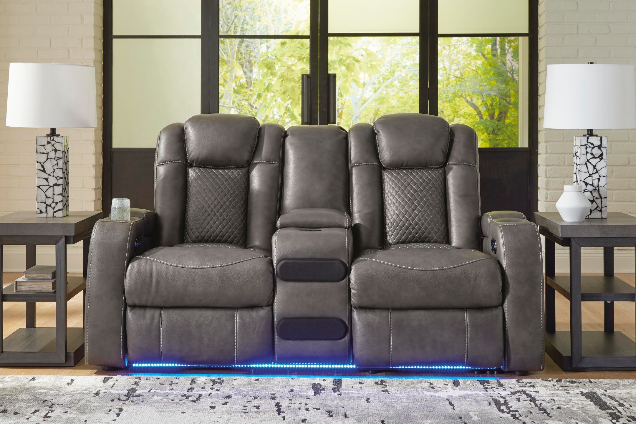 Fyne-Dyme Power Reclining Loveseat with Console