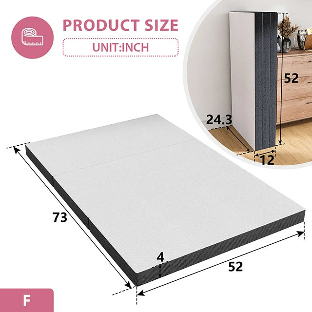 Hollyhock 4" Full Tri-Fold Memory Foam Topper