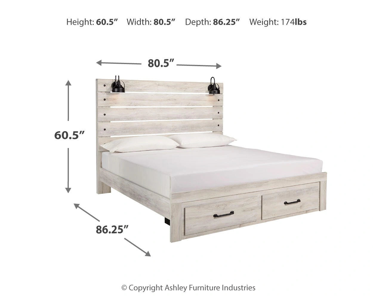 Cambeck Bed with 2 Storage Drawers