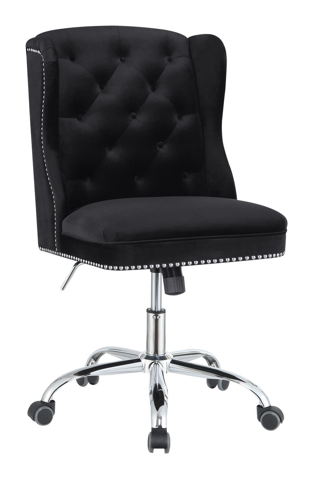 Julius Upholstered Tufted Office Chair Black and Chrome