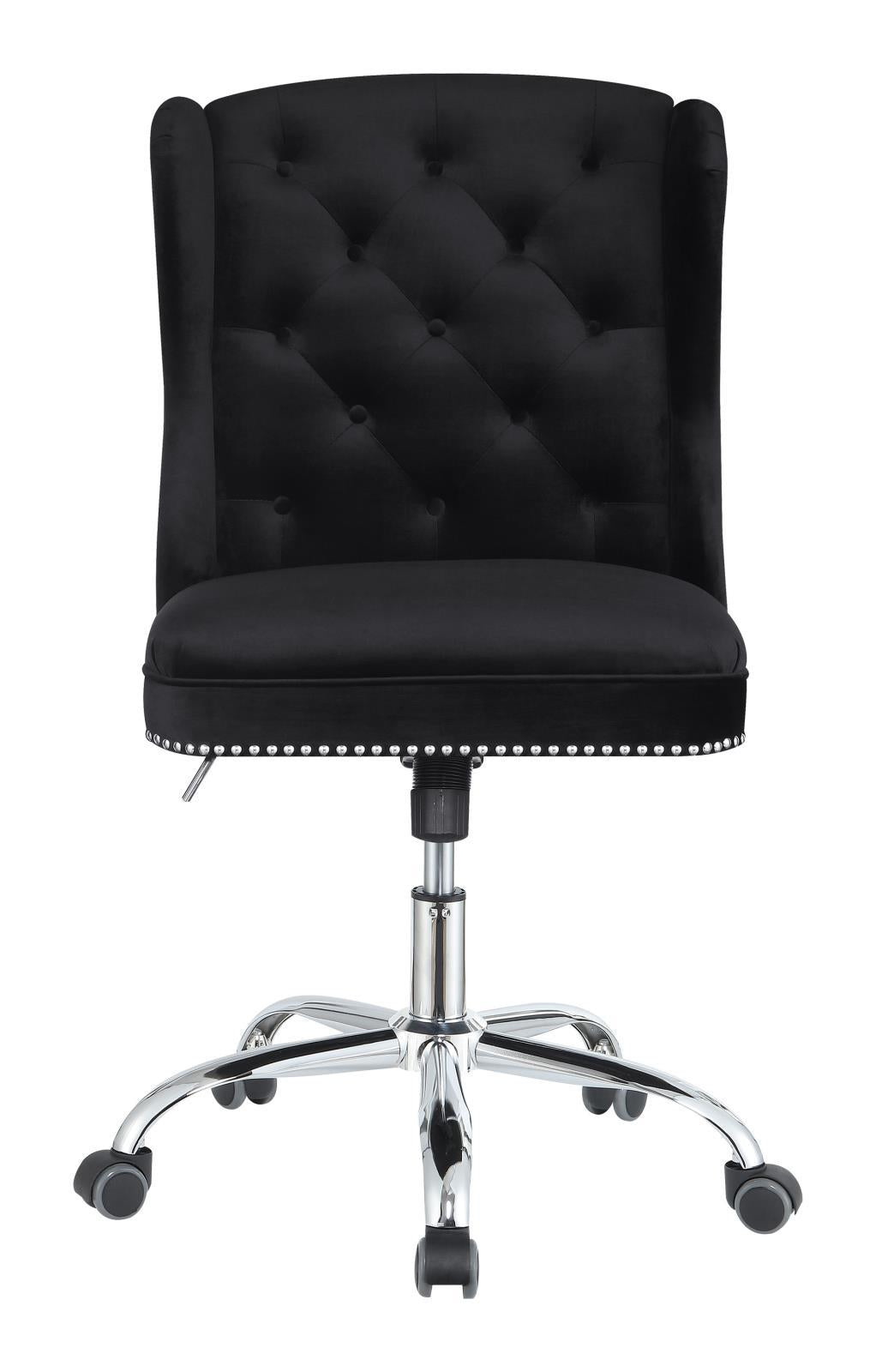 Julius Upholstered Tufted Office Chair Black and Chrome