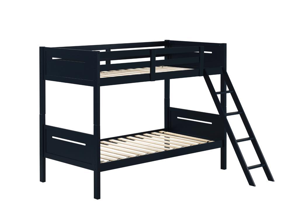 Littleton Twin Over Twin Bunk Bed Blue