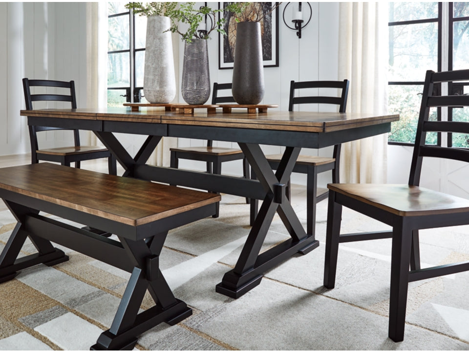 Wildenauer Dining Table and 4 Chairs and Bench