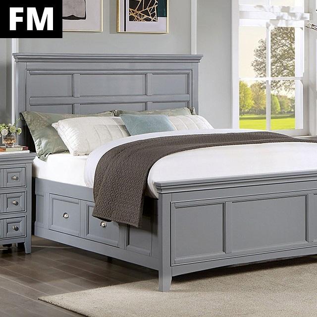 CASTILE Cal.King, E.King, Full, Queen, & Twin Bed, White, Pink, & Grey
