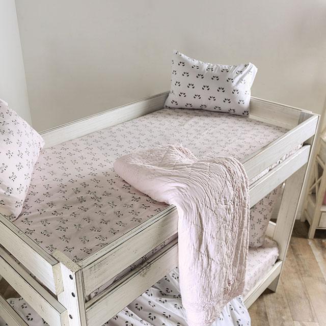 Arlette Twin/Twin Bunk Bed Brown, Black, Gray, & White