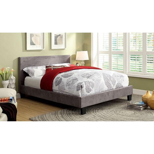 Winn Park Cal.King, E.King, Twin, & Full Bed Chrome, Gray, Brown, & Chrome