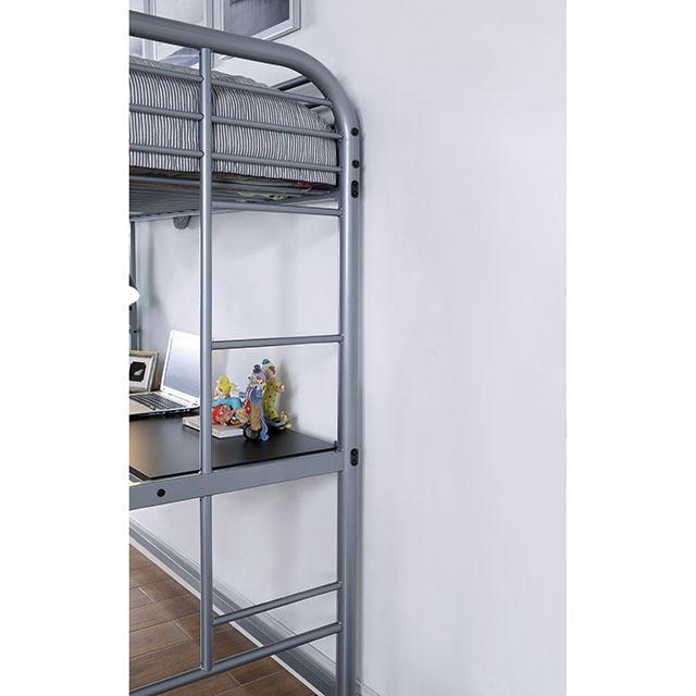 Opal Iii Black & Silver Twin Loft Bed