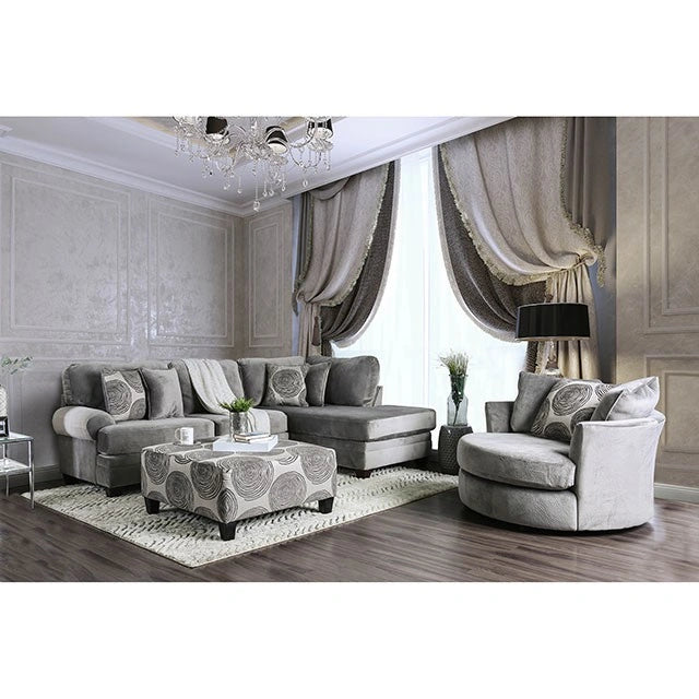 Bonaventura Gray/Pattern Swivel Chair