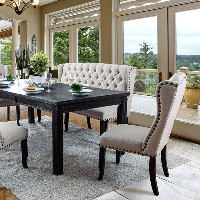 Sania 7 Pc Dining Table Set Beige