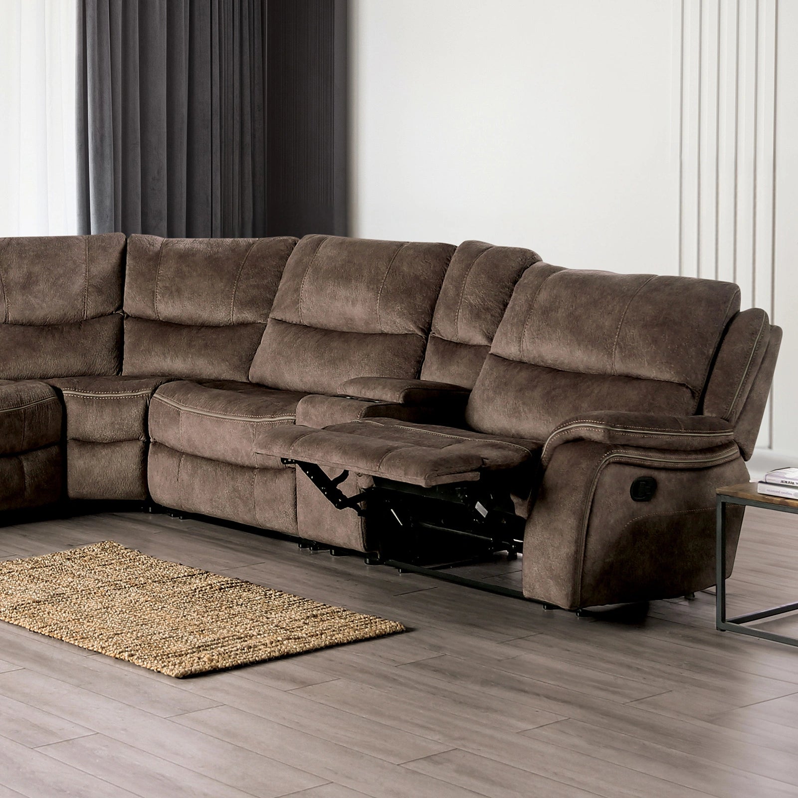 JEROMINUS Sectional, Dark Brown