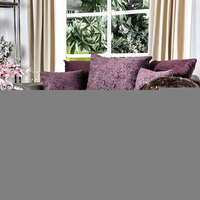 Benigno Love Seat Silver & Gray