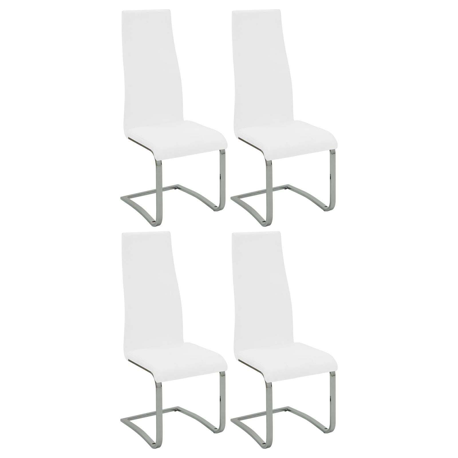 Montclair High Back Dining Chairs Black and Chrome (Set of 4) image