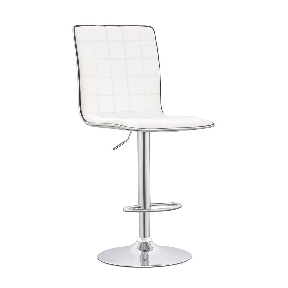 Ashbury Upholstered Adjustable Bar Stools White and Chrome (Set of 2) image