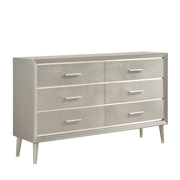 Ramon 6-drawer Dresser Metallic Sterling
