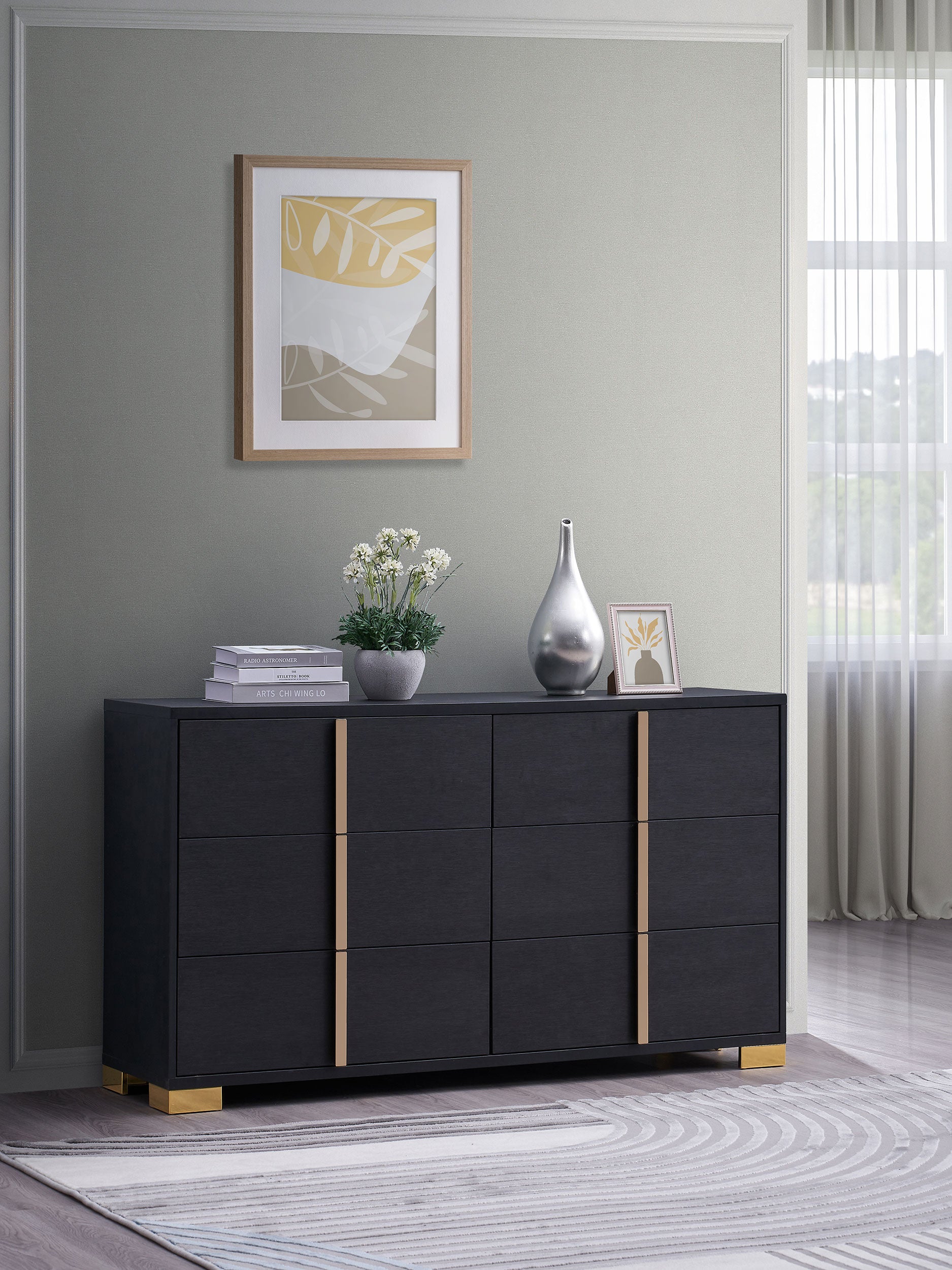 Marceline 6-drawer Dresser Black image