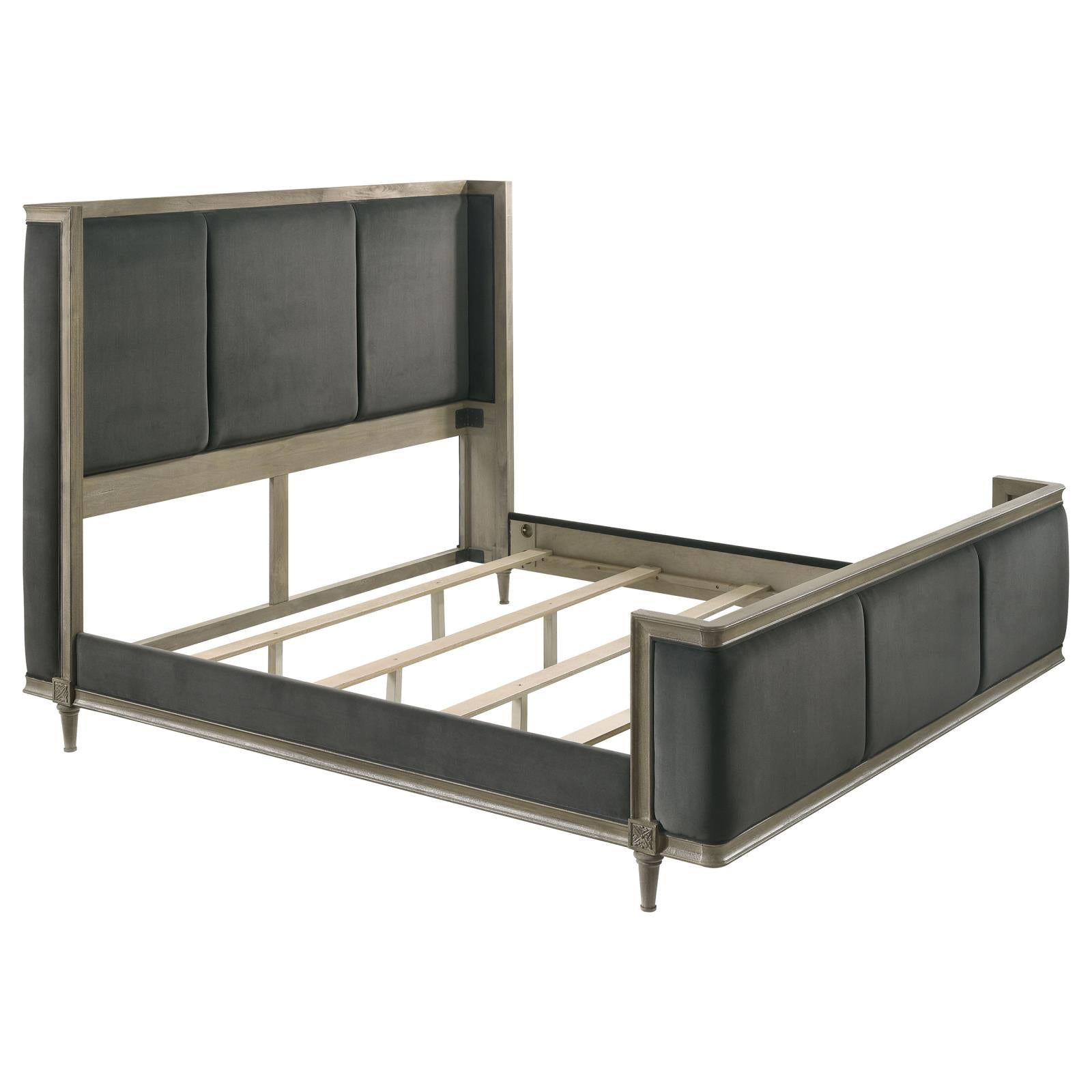Alderwood California King Upholstered Panel Bed Charcoal Grey image