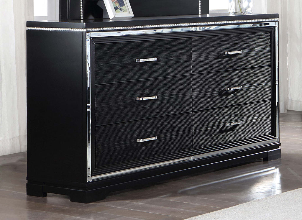 black and silver dresser Contemporary 7 Drawer Bedroom with Modern Color Handles - Bed Bath & Beyond A stylish black chest of drawers featuring an elegant silver geometric pattern Silver Bedroom Group w/ Black