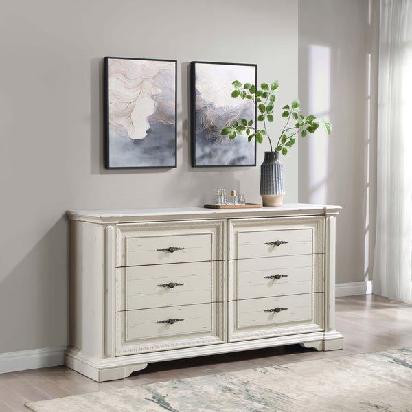 Evelyn 6-drawer Dresser Antique White