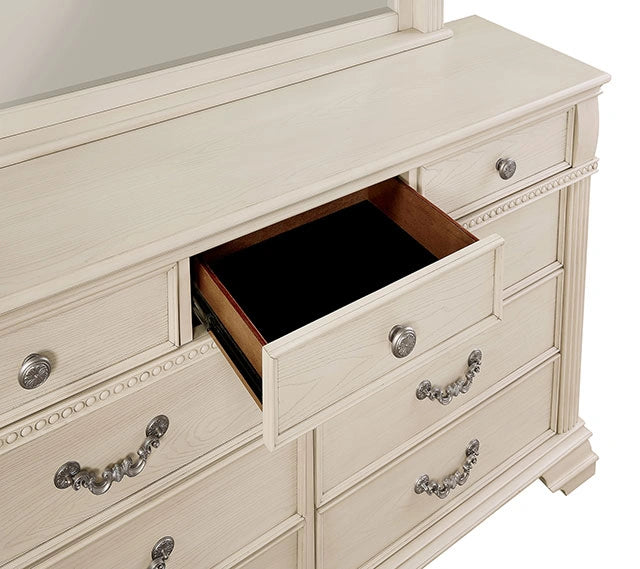 Pamphilos 4 & 5 Piece Queen Bedroom Set Gray & White