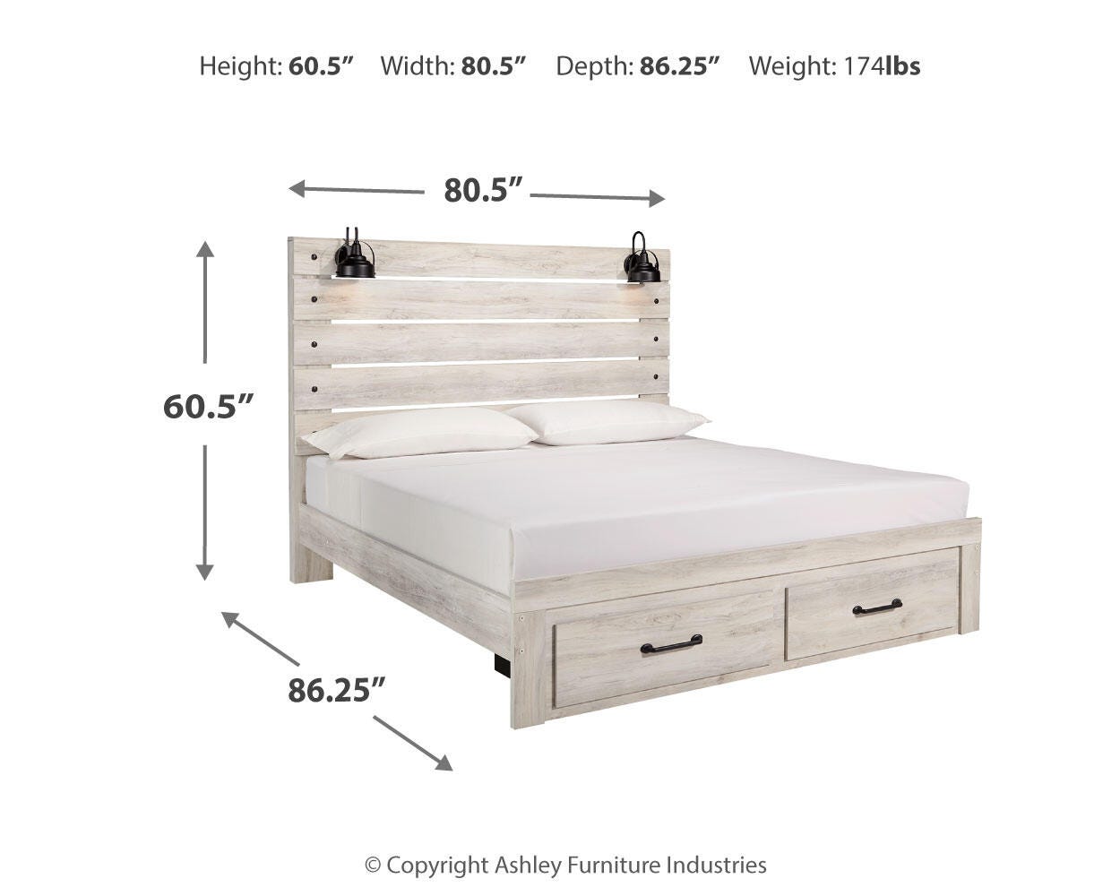 Cambeck Bed with 2 Storage Drawers