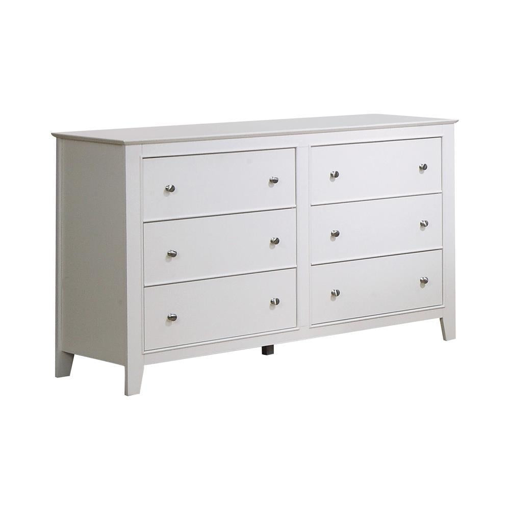Selena 6-drawer Dresser Cream White Selena 6-drawer Dresser Cream White