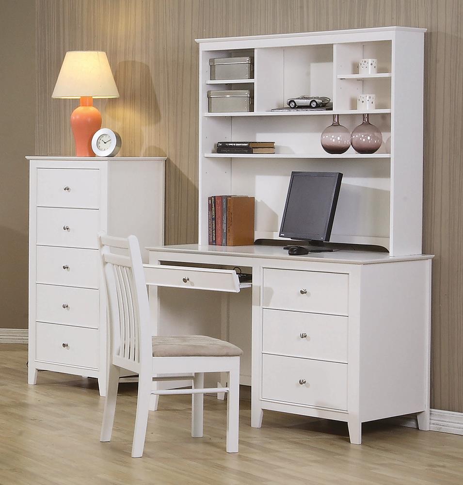 Selena 3-drawer Computer Desk Storage Cream White