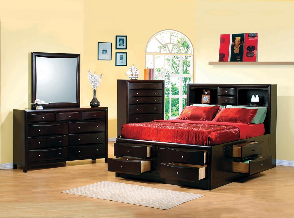 Phoenix 10-drawer California King Bed Deep Cappuccino
