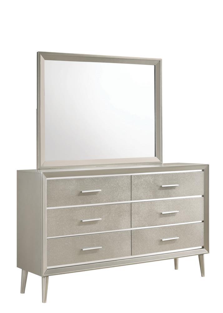 Ramon 6-drawer Dresser Metallic Sterling Ramon 6-drawer Dresser Metallic Sterling