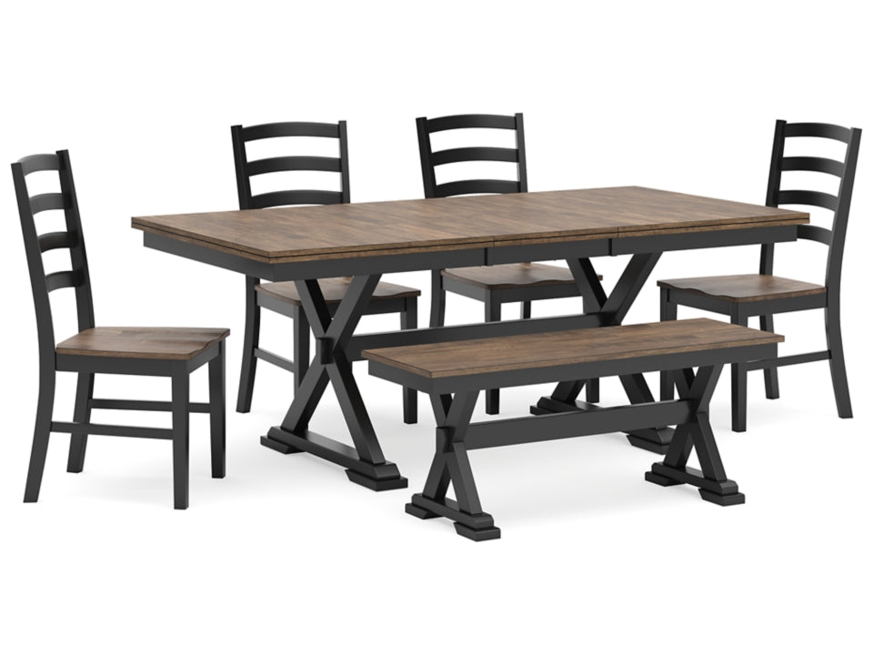 Wildenauer Dining Table and 4 Chairs and Bench