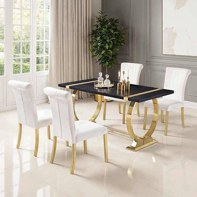 Horley 60" Dining Table, Gold Frame